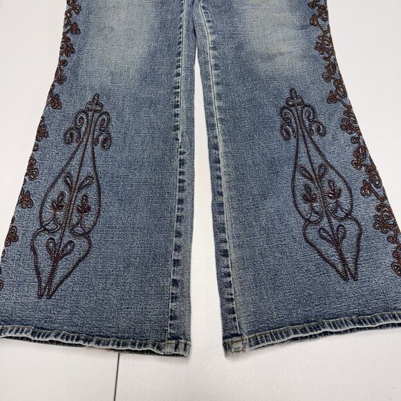 Z. Cavaricci Blue Jeans with Brown Embroidery - Picture 7 of 16
